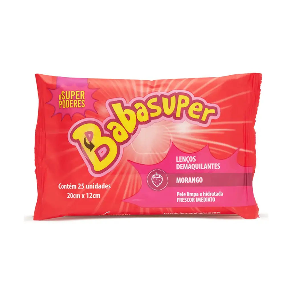 Lenços Demaquilantes Babasuper Morango