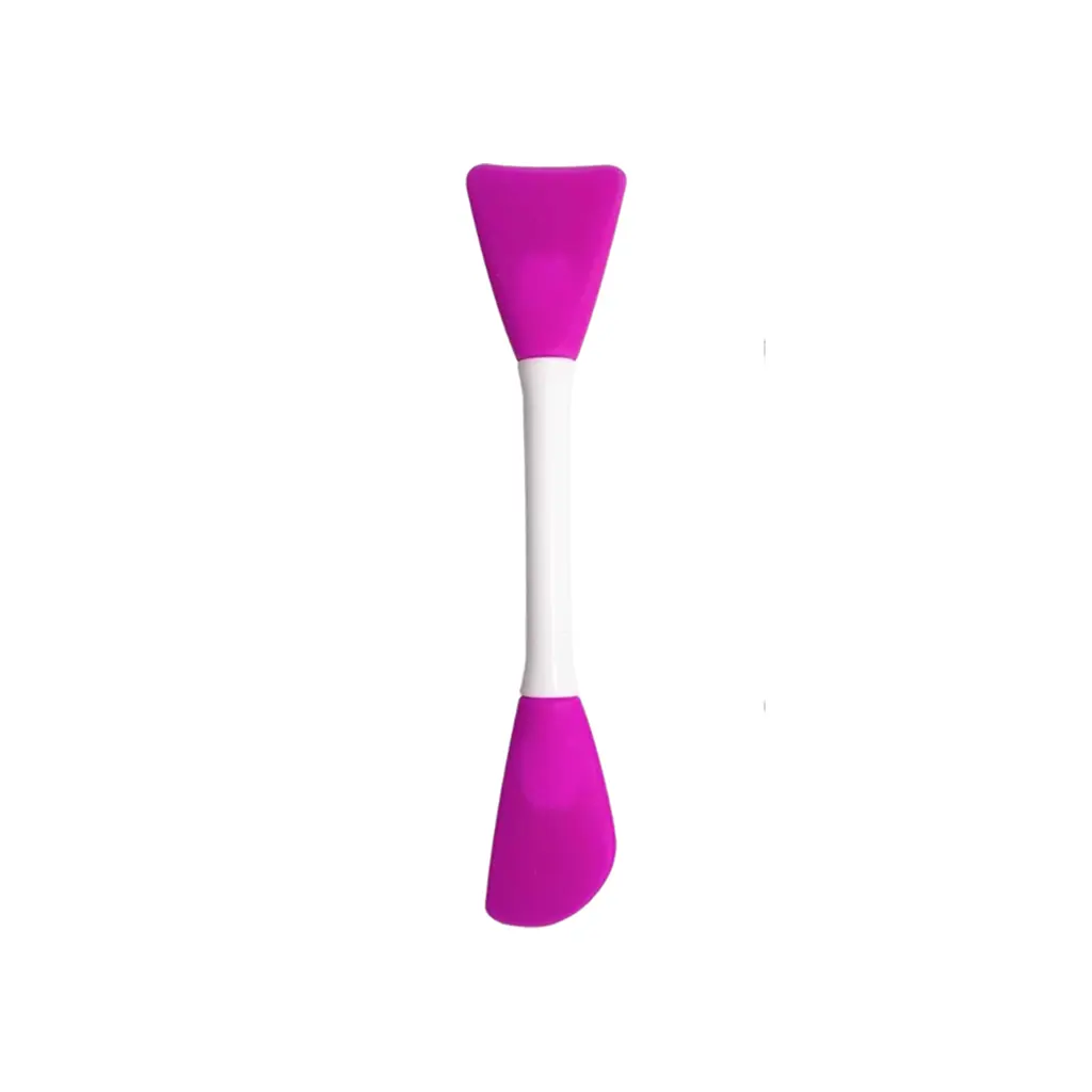 Pincel Duplo com Espátula de Silicone Para Skincare e Maquiagem